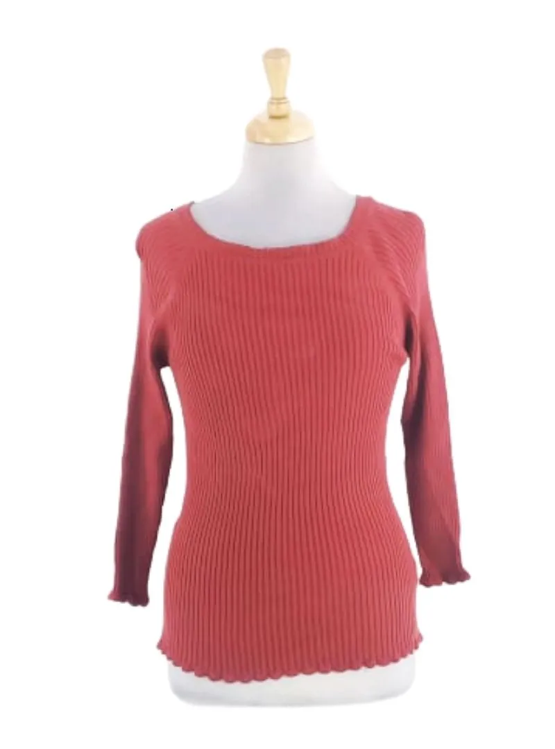 LONG SLEEVE RIBBED KNIT TOP sold by FBO