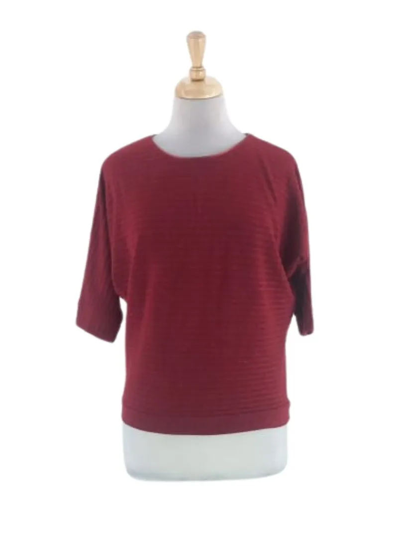 RIB TEXTURED SPARKLY DETAIL KNIT TOP sold by FBO