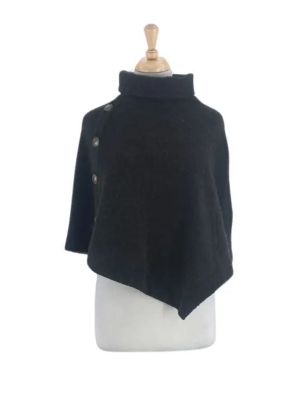 BUTTON DETAILED KNIT PONCHO sold by FBO