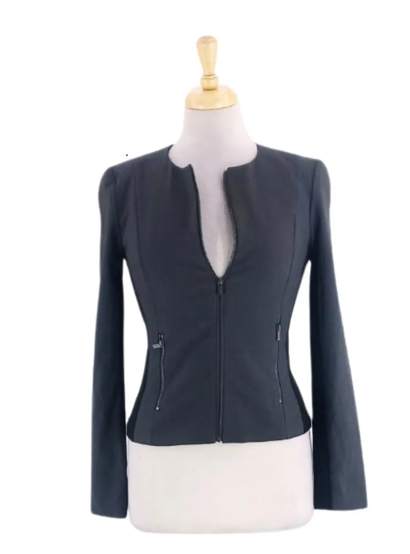 TWO TONE ZIP DETAIL JACKET sold by FBO
