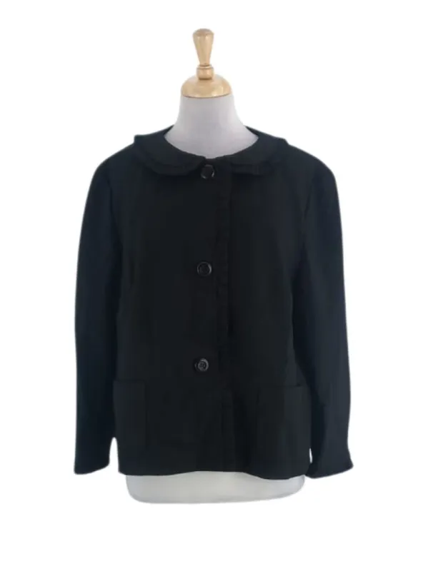 FRILL DETAIL BUTTON UP JACKET sold by FBO