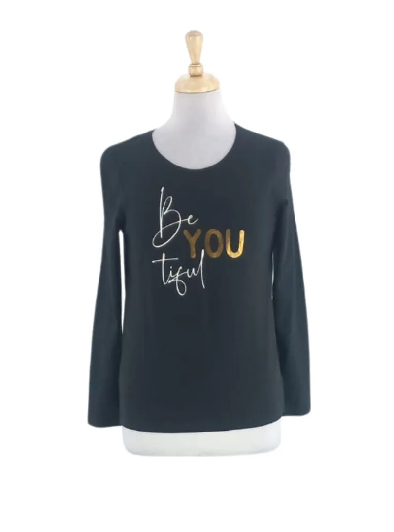 STATEMENT PRINTED LONG SLEEVE TEE sold by FBO