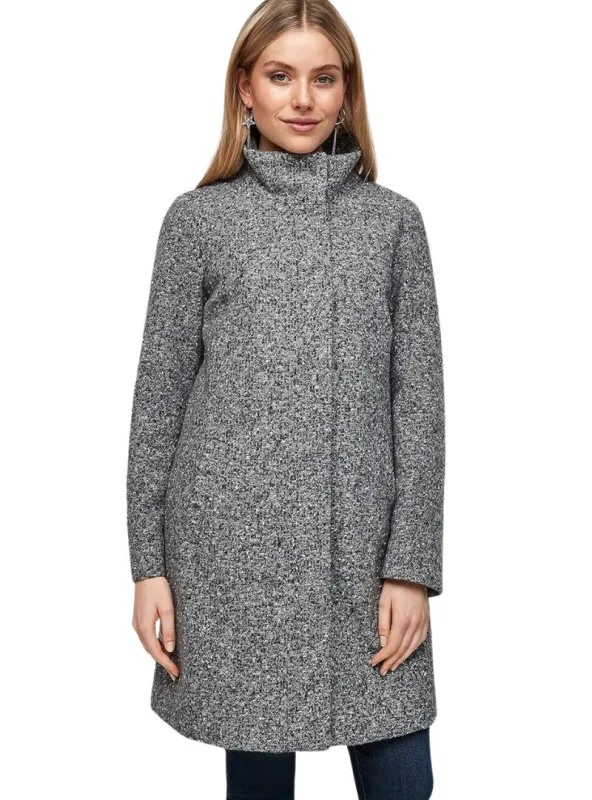 HIGH NECK TEXTURED ZIP UP COAT sold by FBO