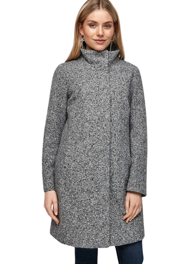 HIGH NECK TEXTURED ZIP UP COAT sold by FBO