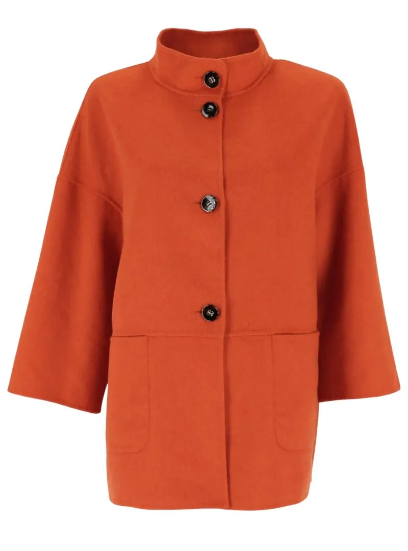 SOFT WOOL BLEND BUTTON UP COAT sold by FBO
