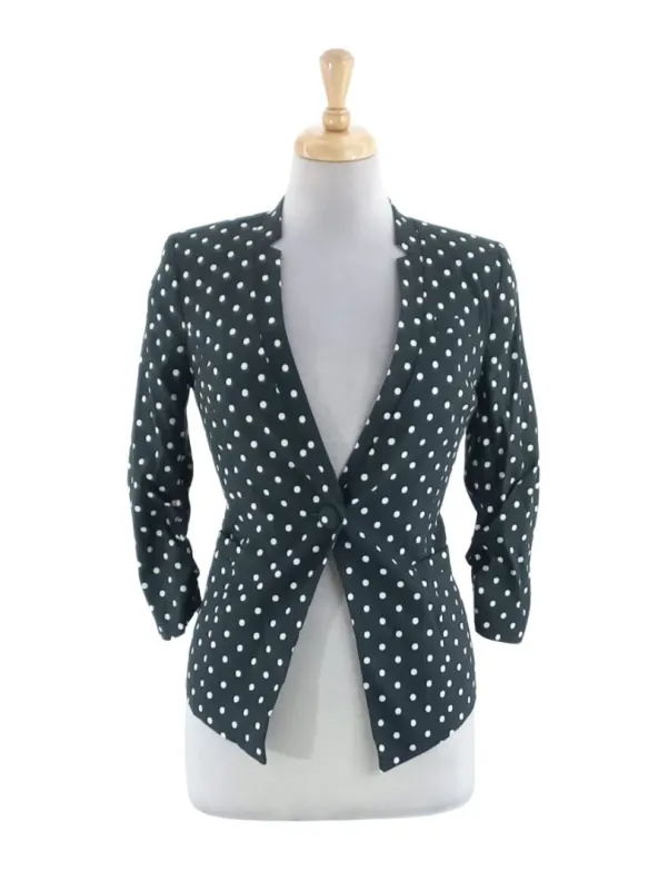 POLKA DOT MOCK POCKET FORMAL JACKET sold by FBO