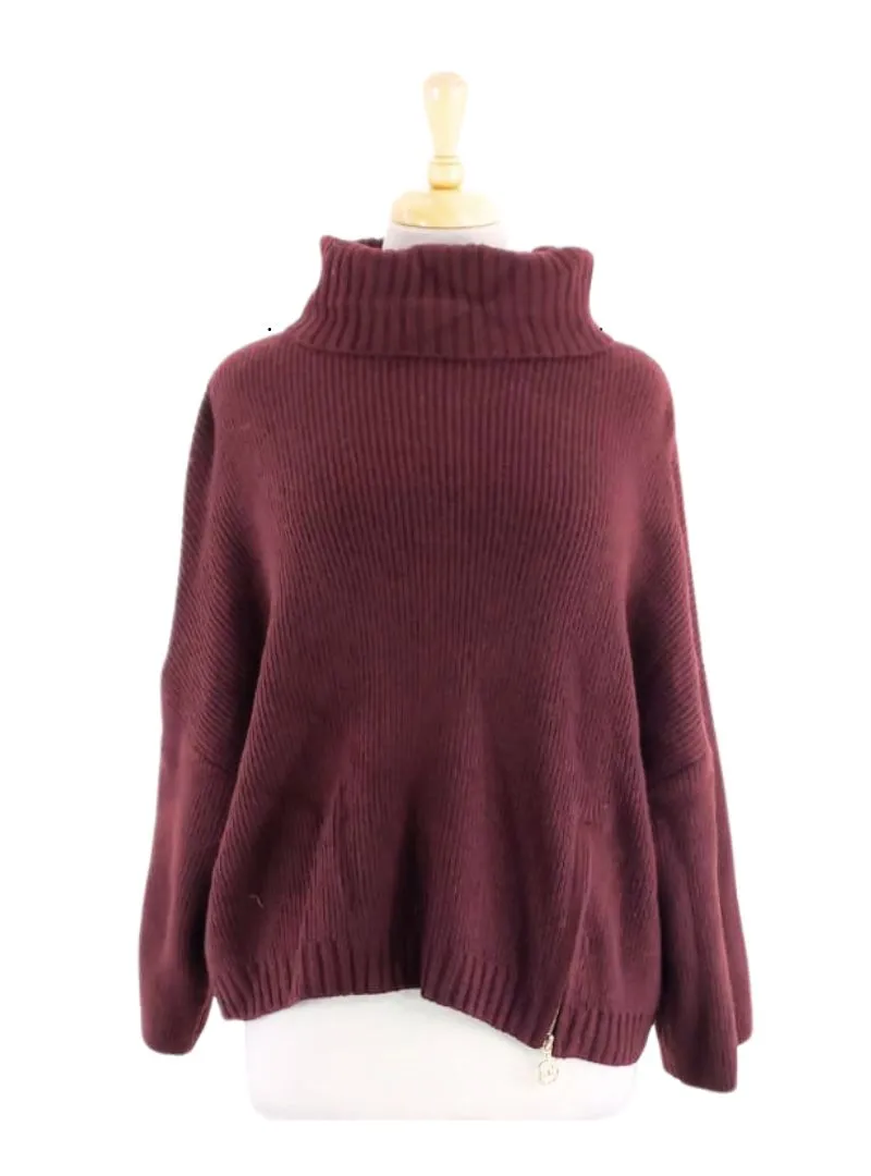 TURTLENECK ZIP DETAIL KNIT sold by FBO