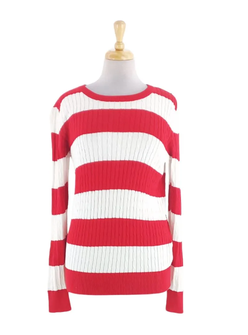 STRIPED LONG SLEEVE KNIT TOP sold by FBO