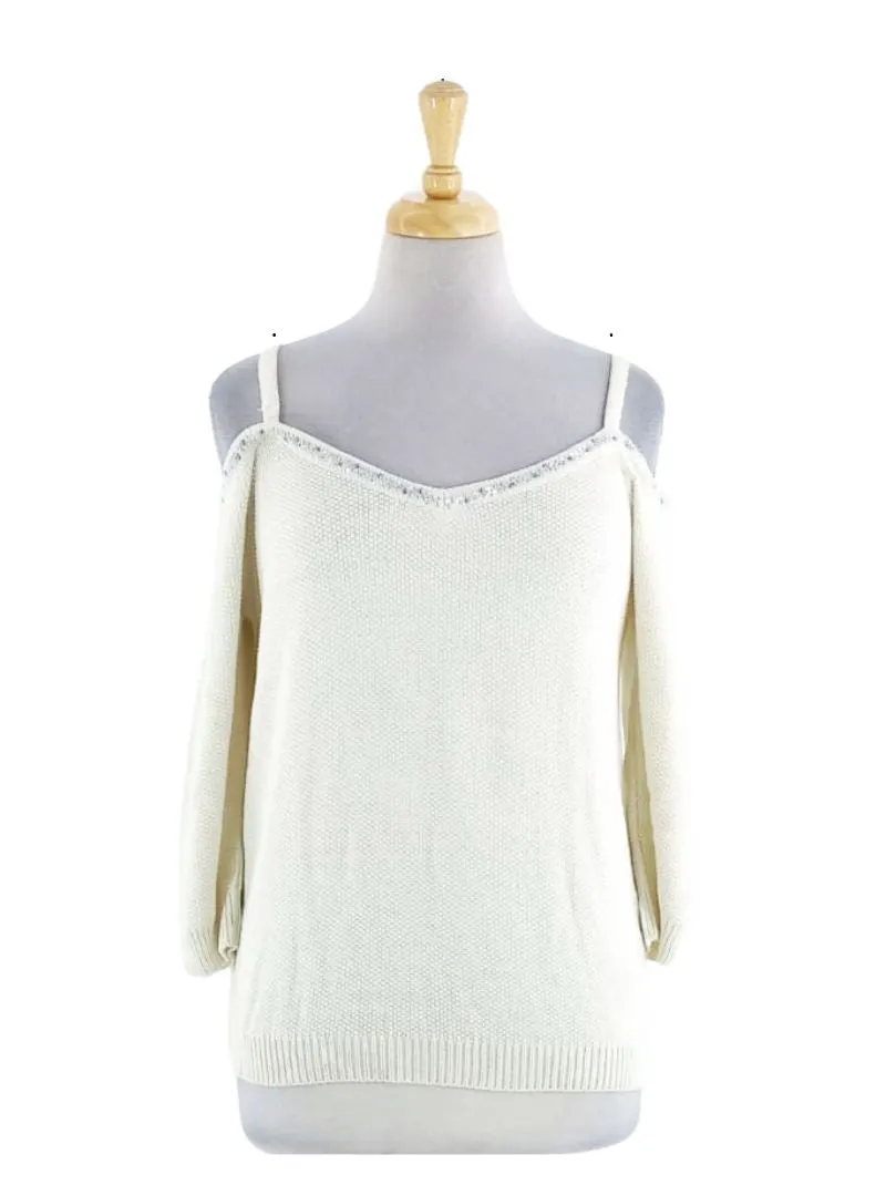 COLD SHOULDER KNIT TOP sold by FBO