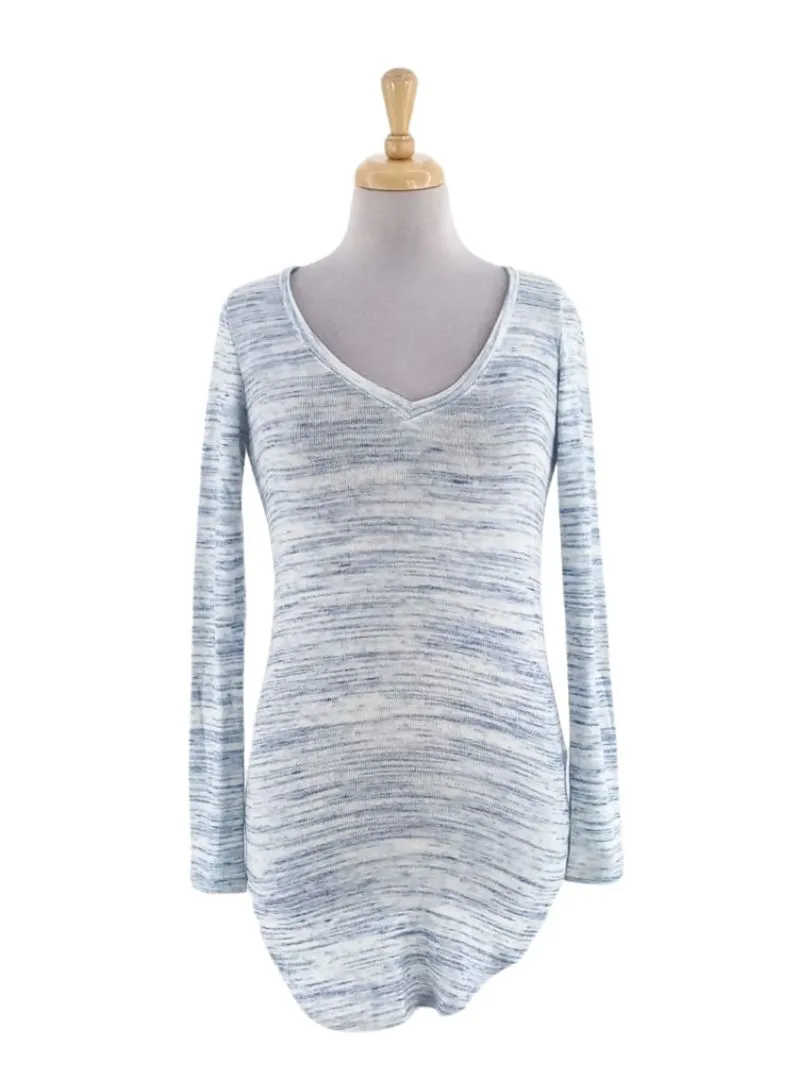STRIPED DETAILED V-NECK KNIT TOP sold by FBO