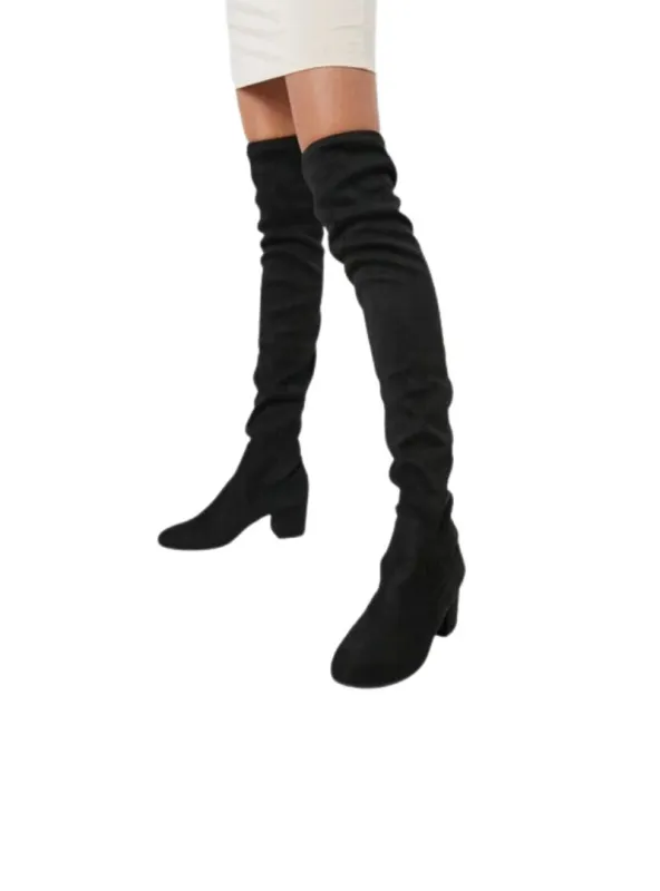 KNEE HIGH BLOCK HEEL BOOTS sold by FBO