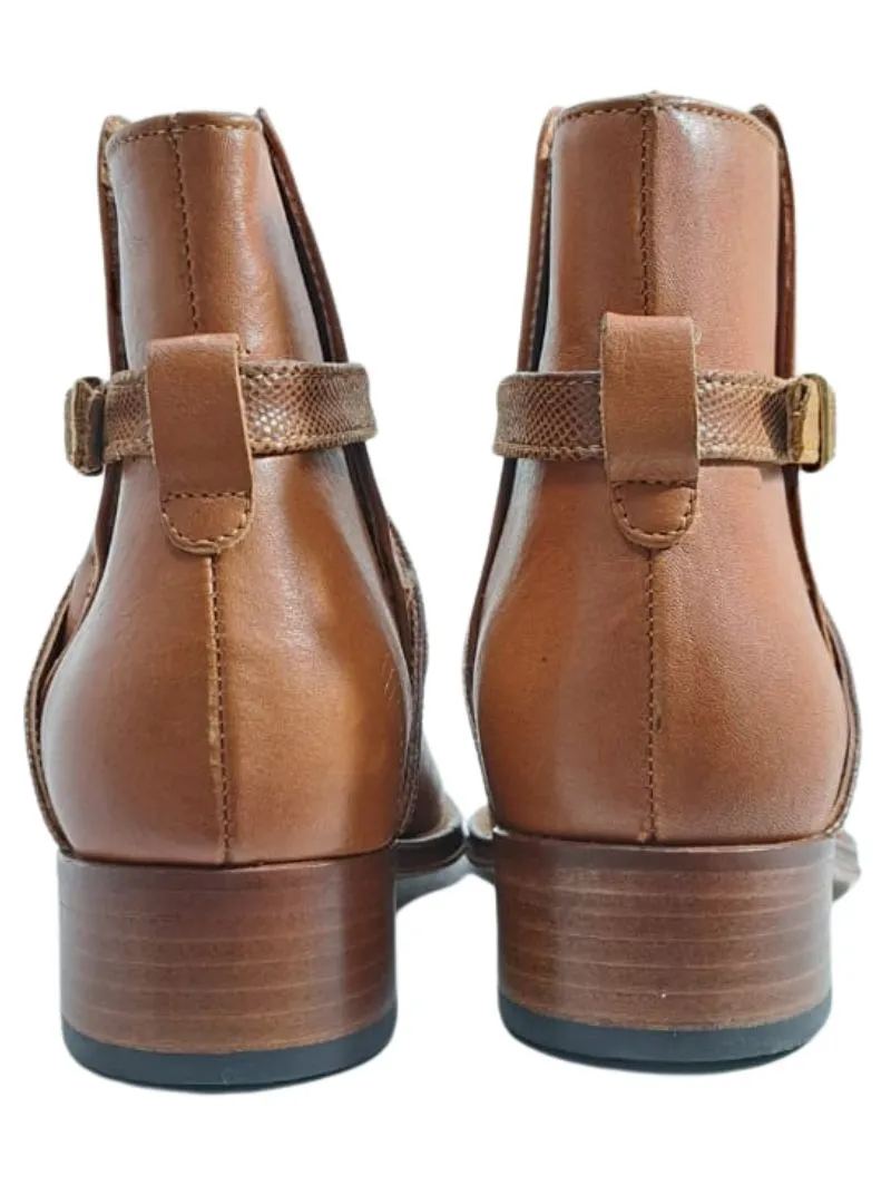 GENUINE LEATHER TEXTURED BELT DETAIL SLIP ON BOOTS sold by FBO product image thumbnail 3