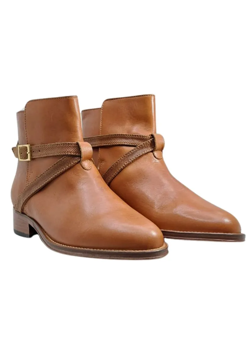 GENUINE LEATHER TEXTURED BELT DETAIL SLIP ON BOOTS sold by FBO product image thumbnail 2