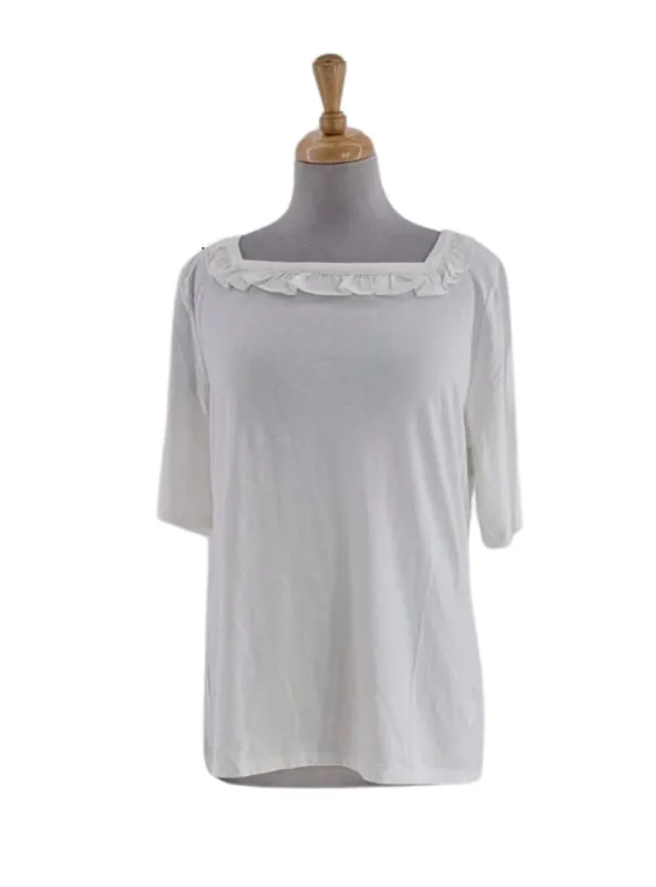 FRILL SQUARE NECKLINE TEE sold by FBO