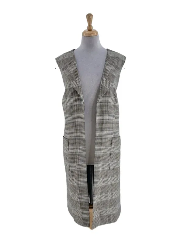 BRANDED CHECK PATTERN SLEEVELESS JACKET sold by FBO