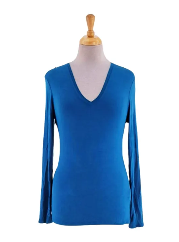 BASIC LONG SLEEVE V NECK TOP sold by FBO
