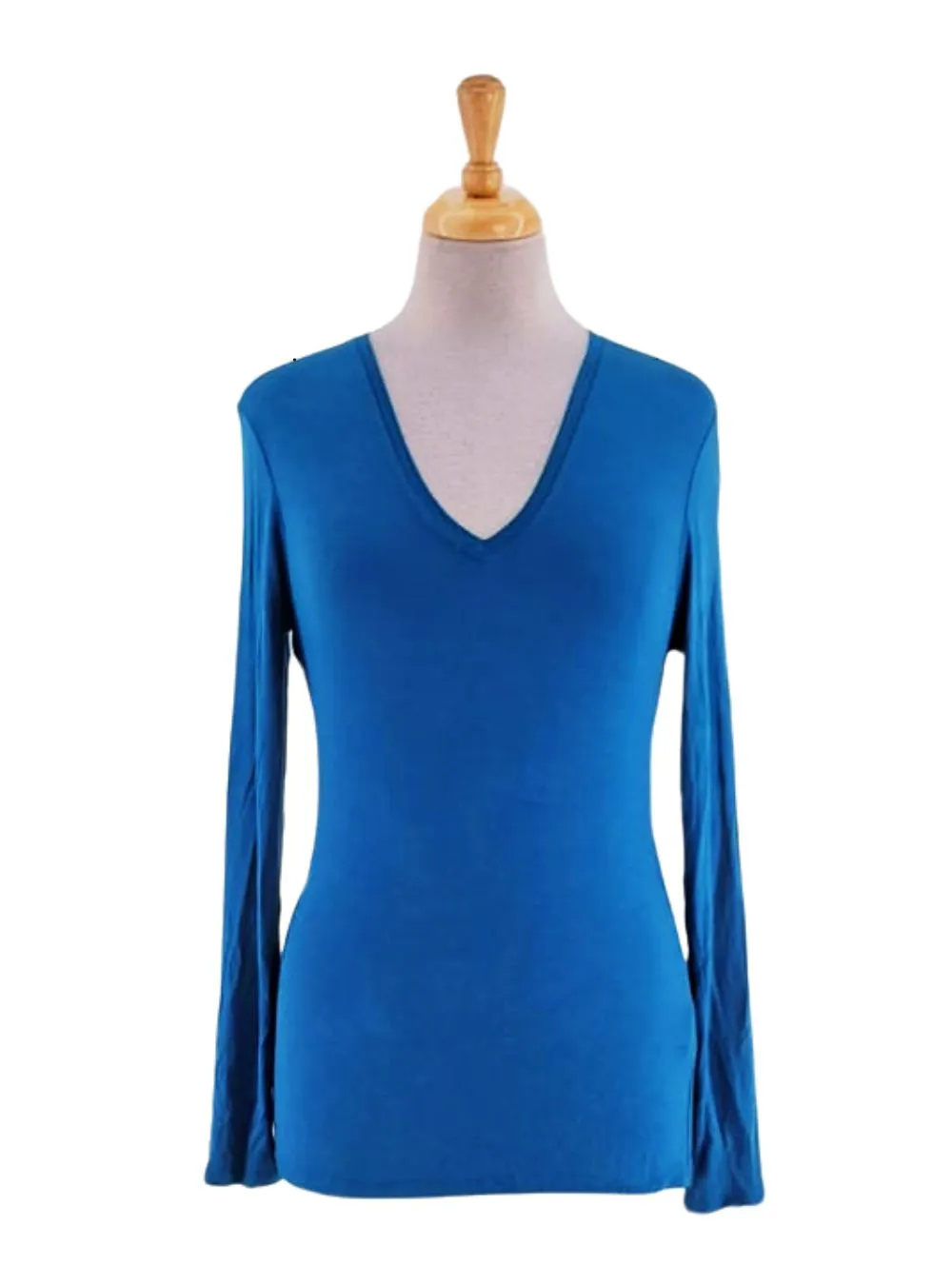 BASIC LONG SLEEVE V NECK TOP sold by FBO