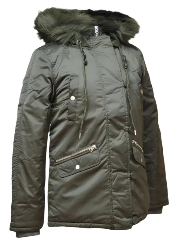 FAUX FUR HOODED PARKA JACKET sold by FBO