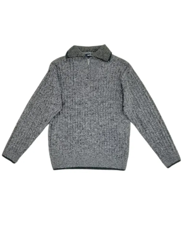 HALF ZIP TEXTURED KNIT TOP sold by FBO