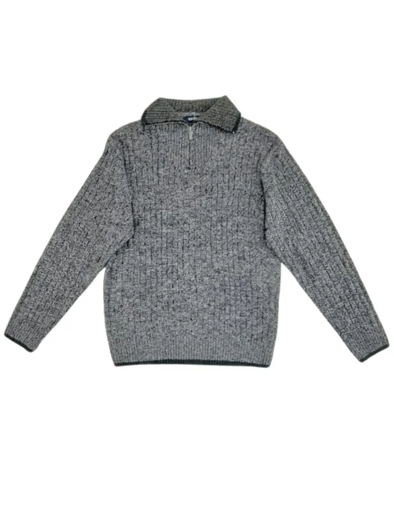 HALF ZIP TEXTURED KNIT TOP sold by FBO