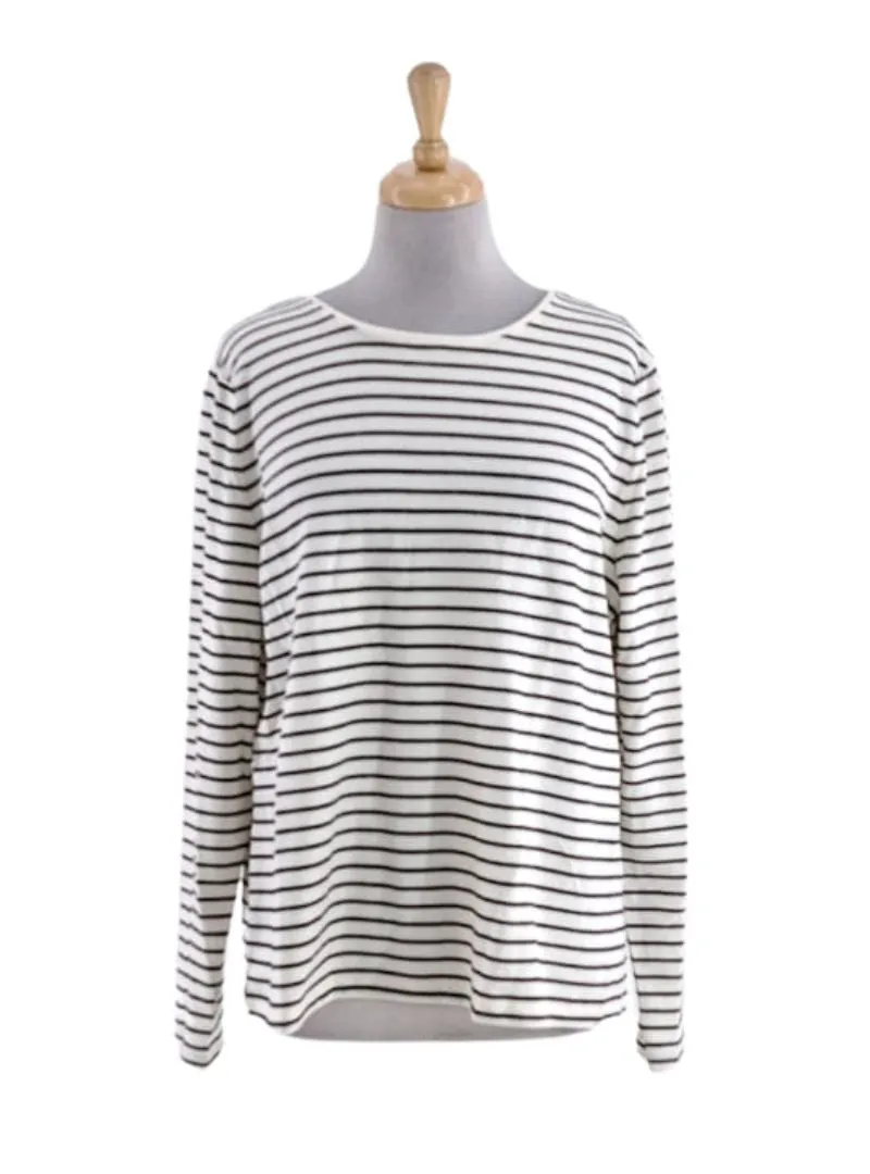 TEXTURED STRIPED LONG SLEEVE T-SHIRT sold by FBO