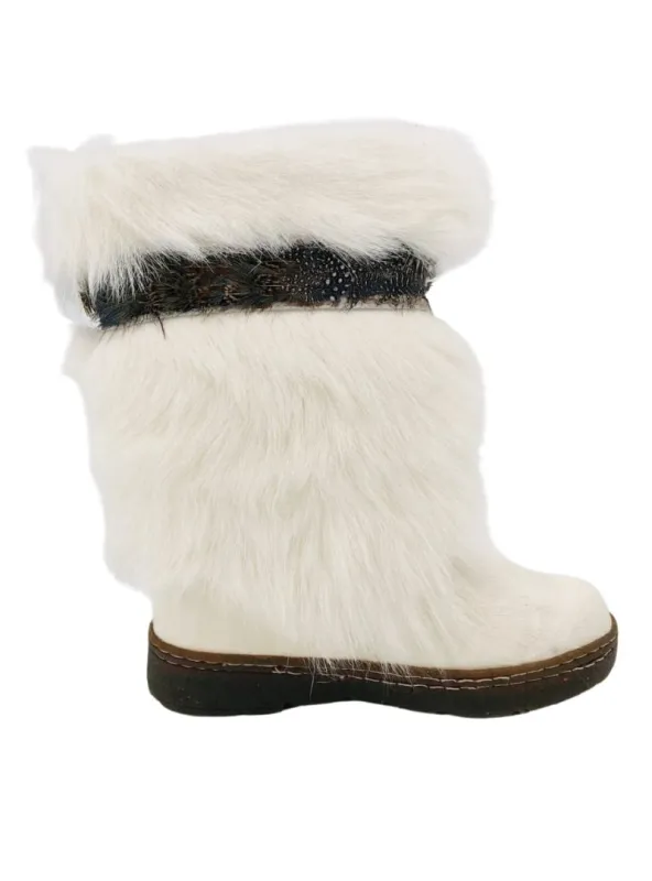 VINTAGE GENUINE LEATHER WITH GOAT FUR BOOTS sold by FBO