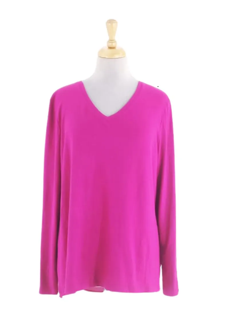 V NECK LONG SLEEVE KNIT TOP sold by FBO