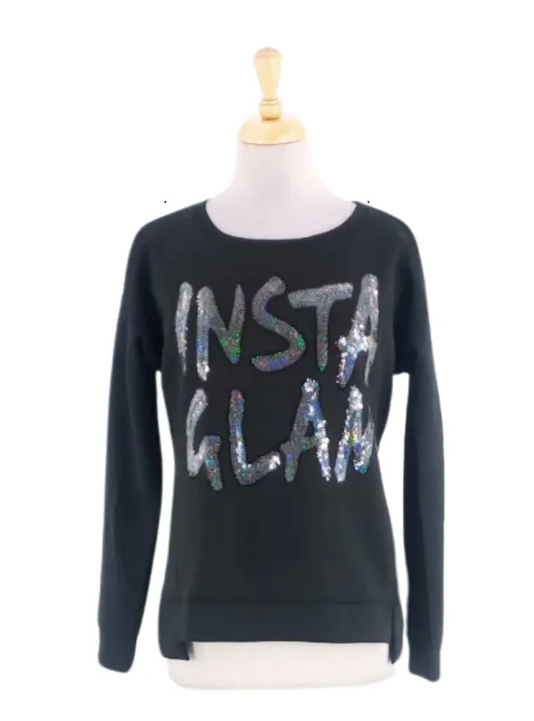 SEQUIN DETAILED FLEECE TOP sold by FBO