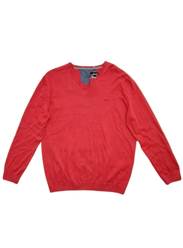 LOGO EMBROIDED V-NECK KNIT PULLOVER sold by FBO