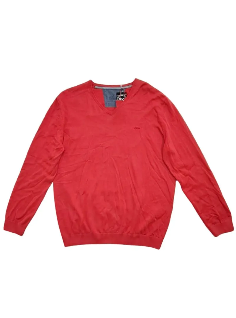 LOGO EMBROIDED V-NECK KNIT PULLOVER sold by FBO