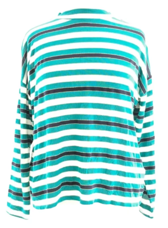 STRIPED MOCK NECK KNIT TOP sold by FBO