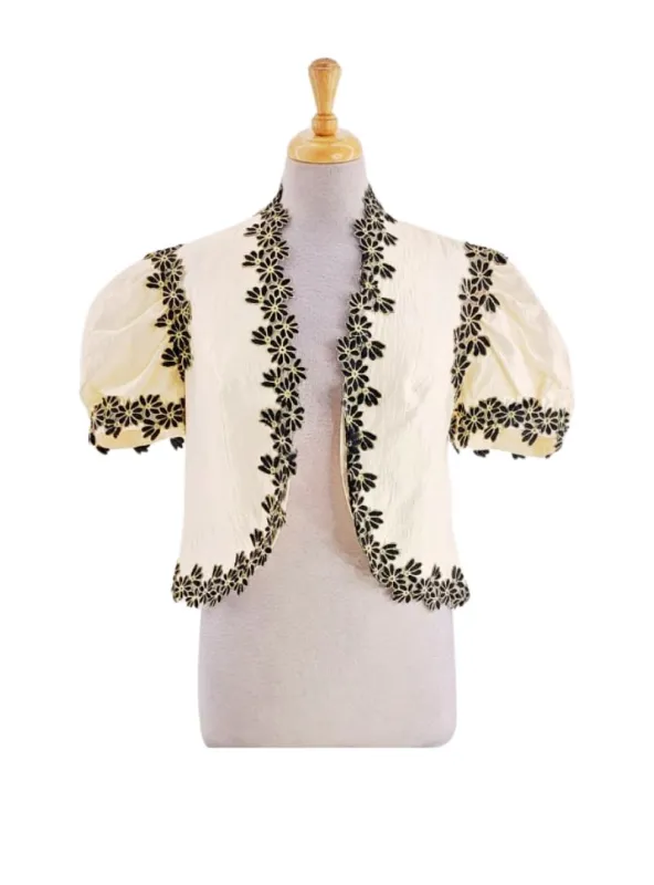 FLORAL EMBROIDERY DETAILED JACKET sold by FBO