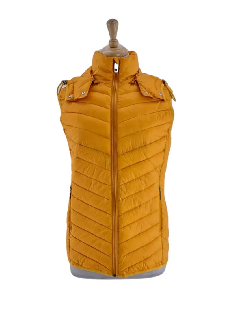PATTERNED PUFFER HOODED BODYWARMER sold by FBO