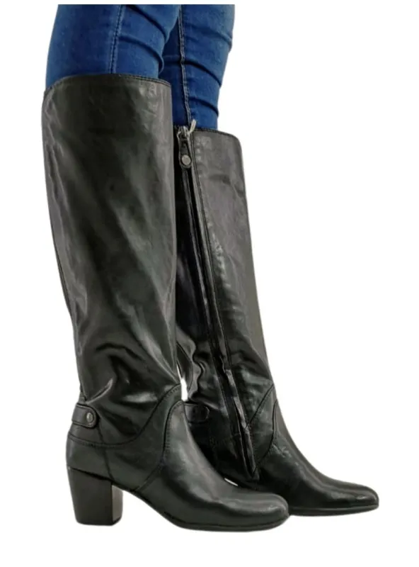 LEATHER HEELED BOOTS sold by FBO