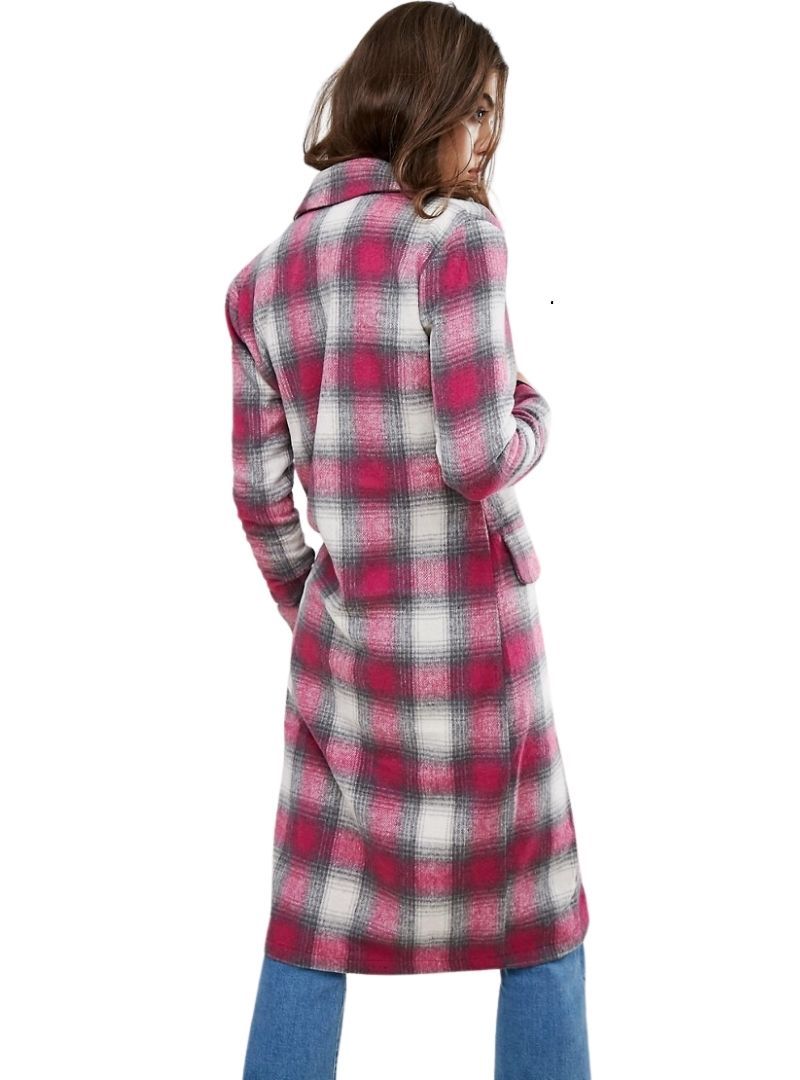 DETAILED BUTTONED LONG CHECK JACKET sold by FBO product image thumbnail 3