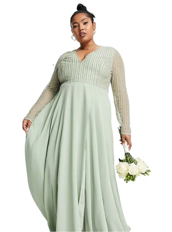 LINEAR EMBELLISHED BODICE MAXI DRESS sold by FBO