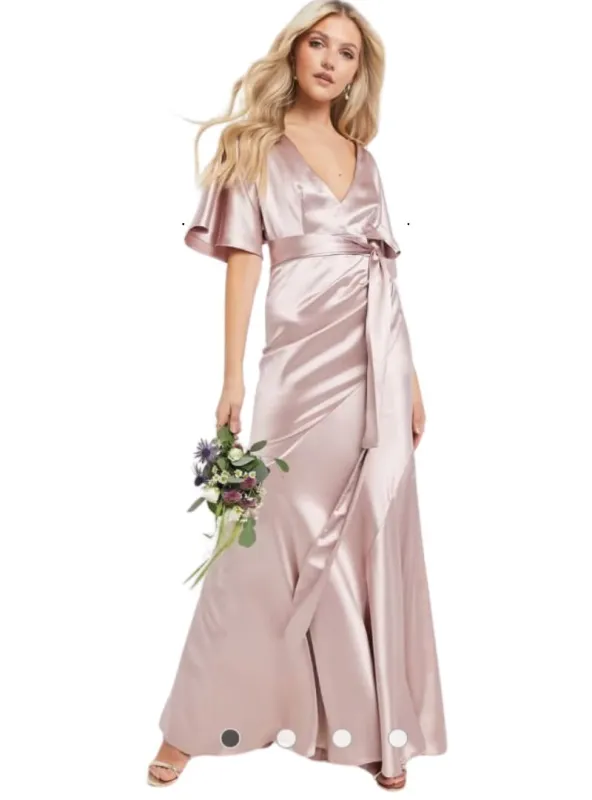 SATIN KIMONO SLEEVE MAXI DRESS sold by FBO