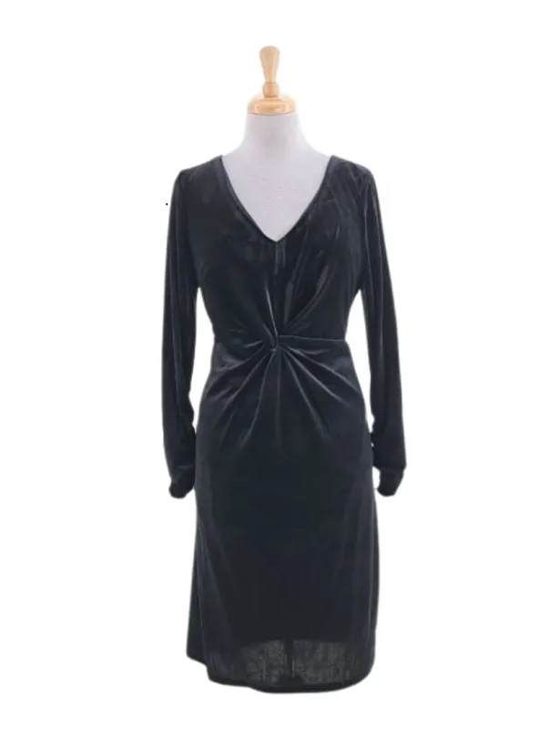 V-NECK LONG SLEEVE VELVET DRESS sold by FBO