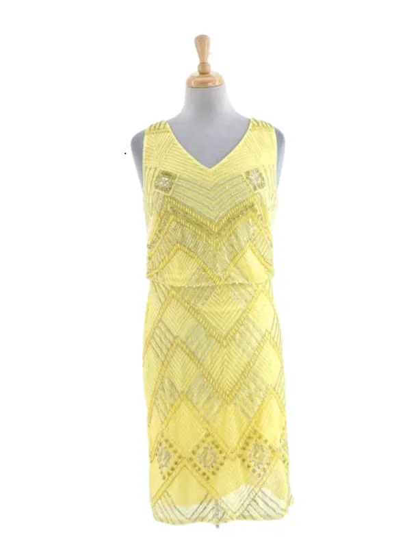 SEQUINS DETAIL V-NECK SLEEVELESS DRESS sold by FBO