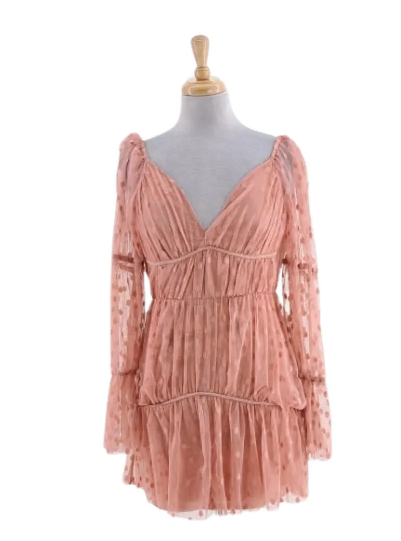 DETAILED MESH MINI DRESS sold by FBO