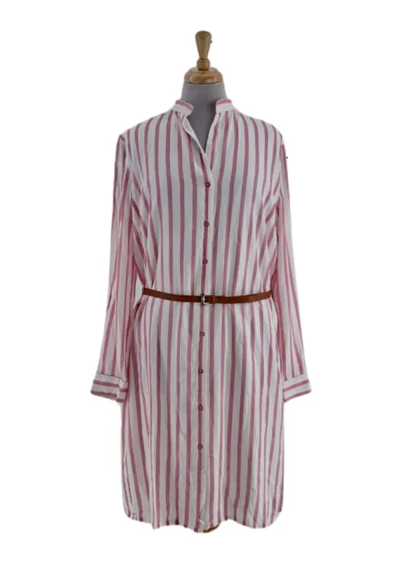 STRIPED PATTERNED BUTTON UP DRESS sold by FBO