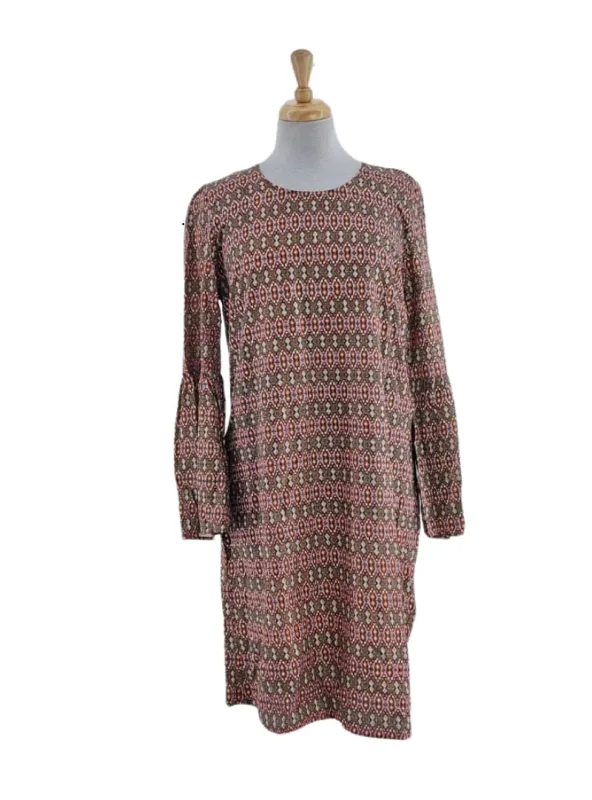 PATTERNED FLARE SLEEVE DRESS sold by FBO