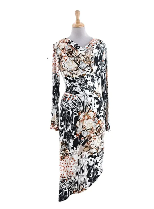 LONG SLEEVE DETAILED COWL NECK DRESS sold by FBO