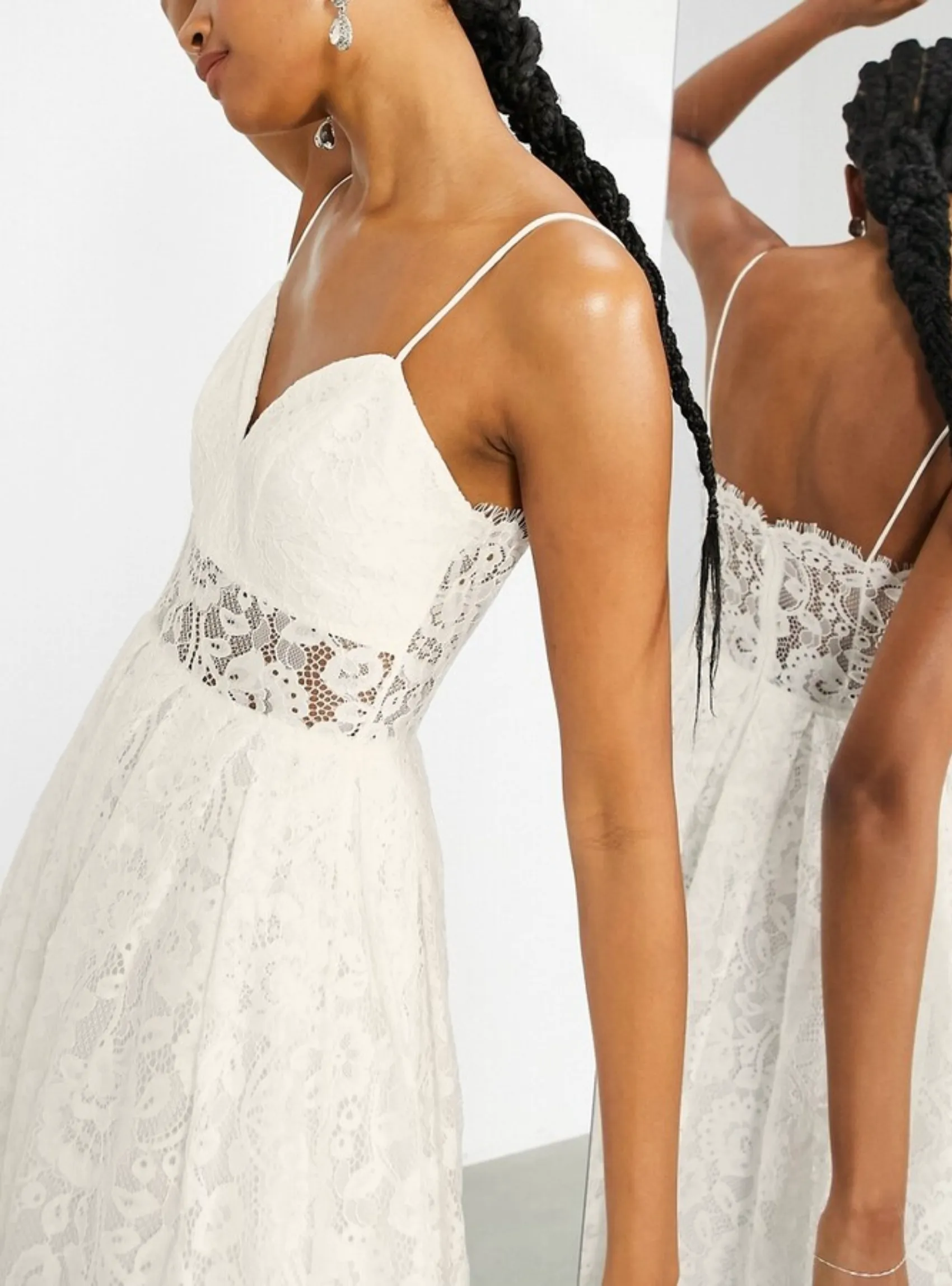 HOPE LACE CAMI MIDI WEDDING DRESS IVORY sold by FBO product image thumbnail 3