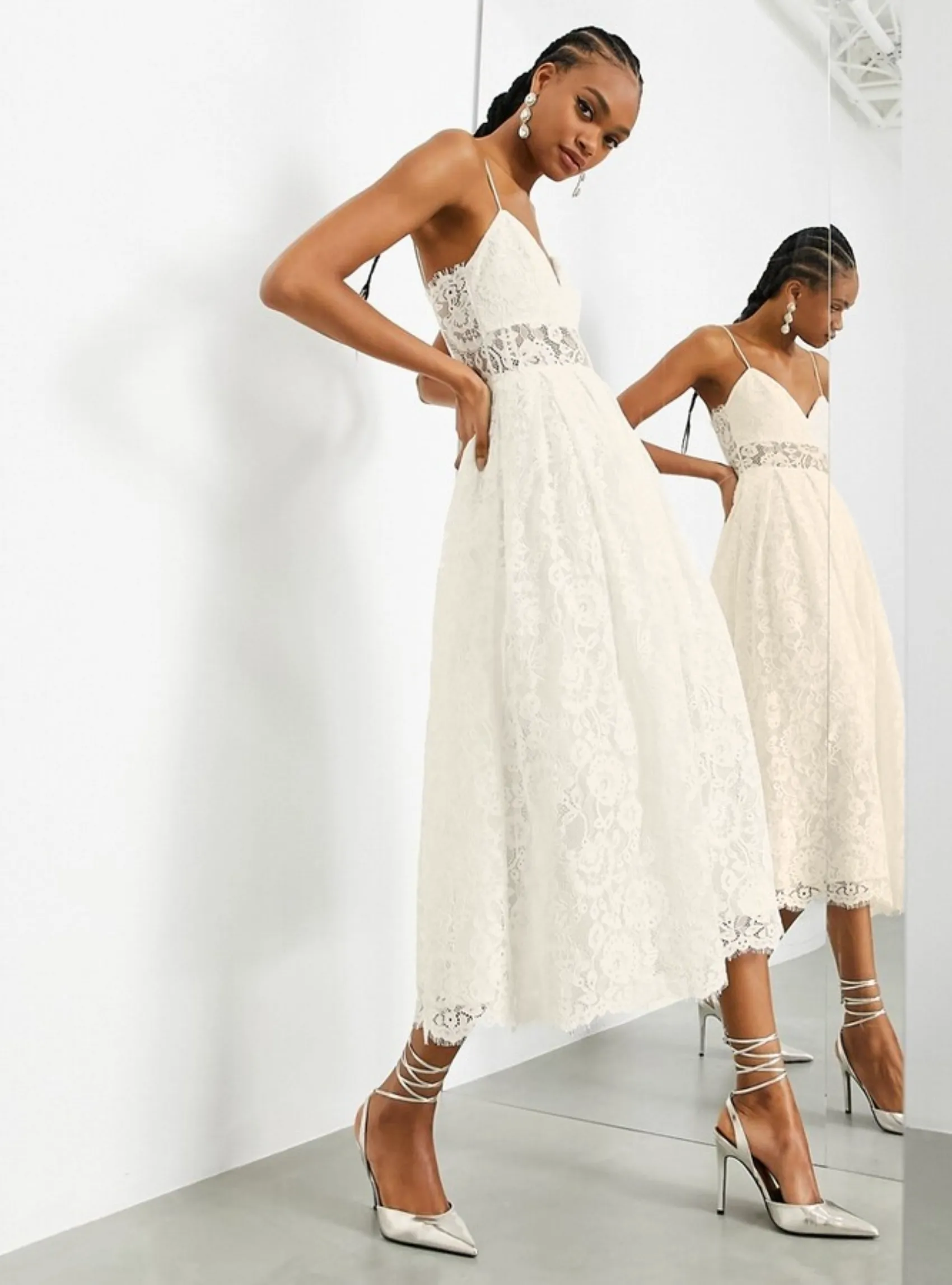 HOPE LACE CAMI MIDI WEDDING DRESS IVORY sold by FBO product image thumbnail 4