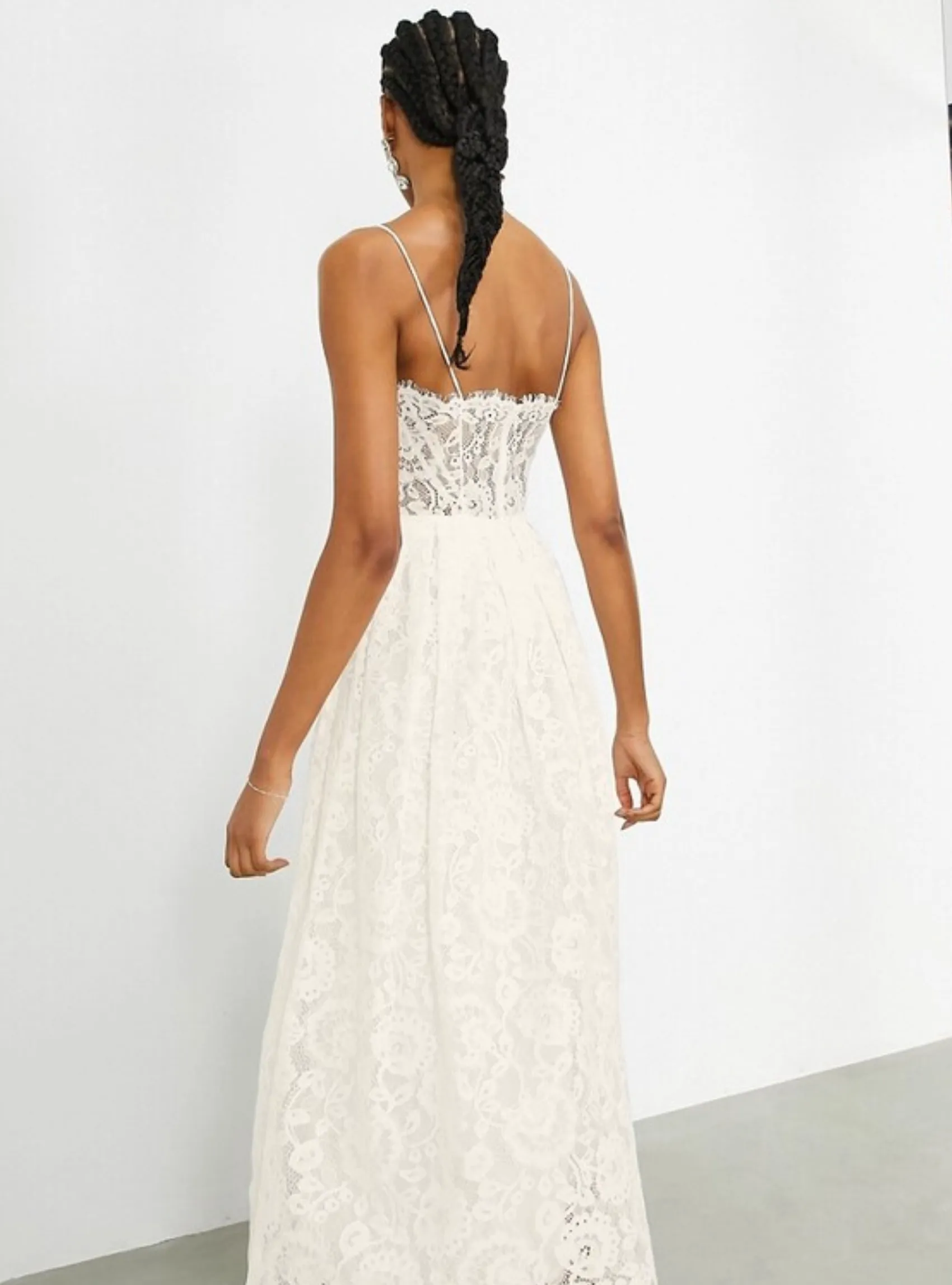 HOPE LACE CAMI MIDI WEDDING DRESS IVORY sold by FBO product image thumbnail 2