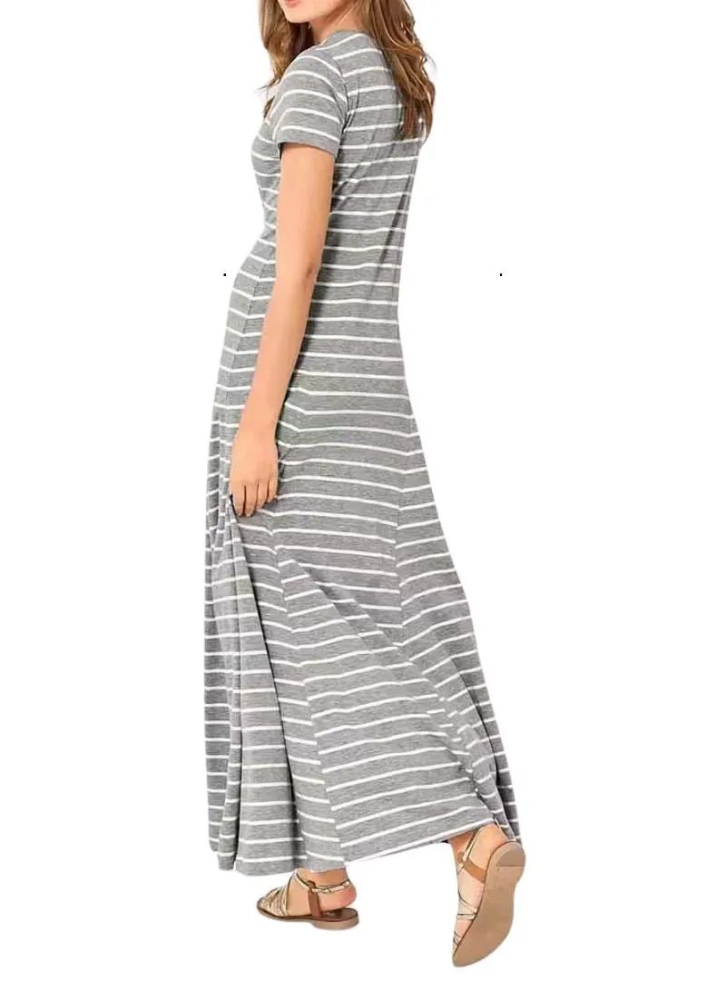 STRIPED BUTTONED UP LONG DRESS sold by FBO product image thumbnail 2