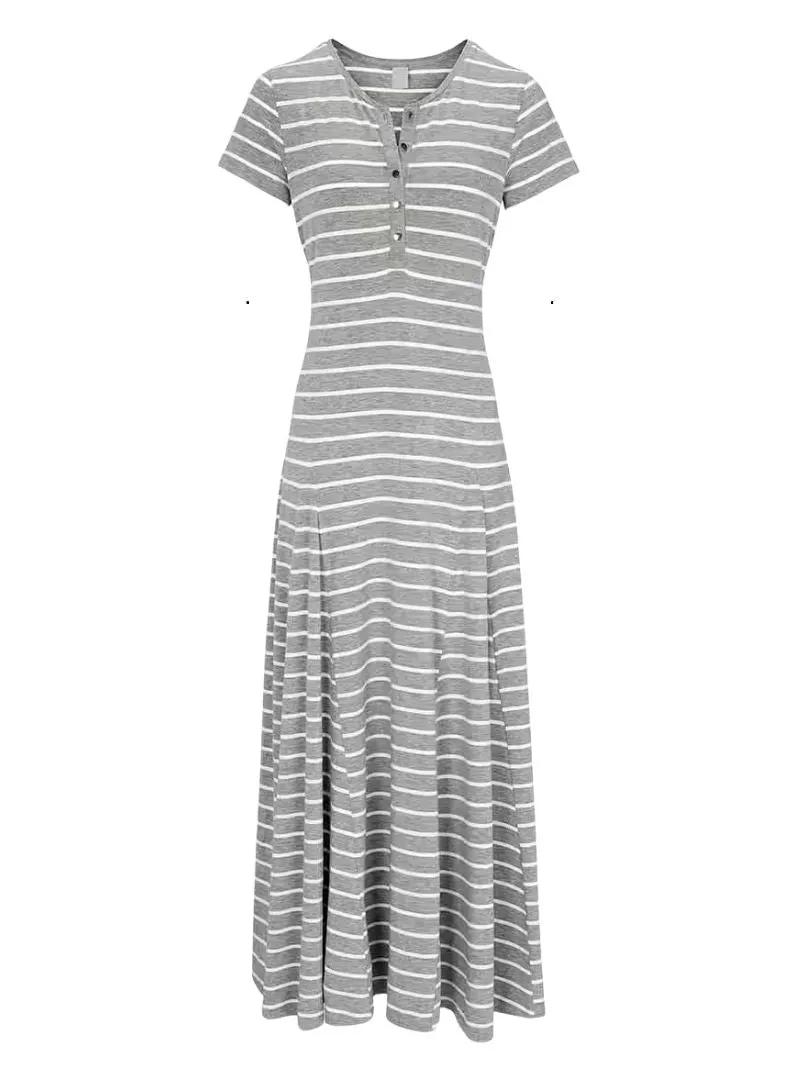 STRIPED BUTTONED UP LONG DRESS sold by FBO product image thumbnail 3