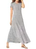 STRIPED BUTTONED UP LONG DRESS sold by FBO