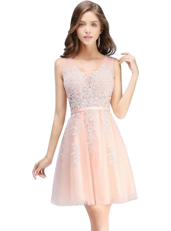 LACE TULLE MINI COCKTAIL DRESS sold by FBO